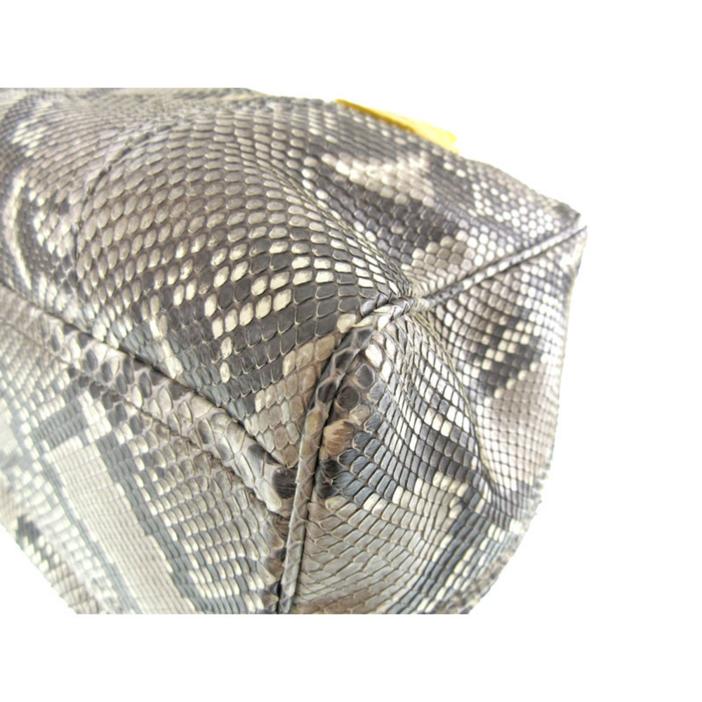 Prada Bag Python Leather Yellow Gray Brown Snake - image 4